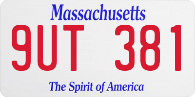 MA license plate 9UT381