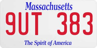 MA license plate 9UT383
