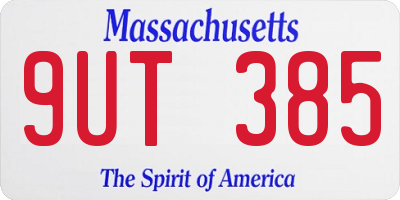 MA license plate 9UT385