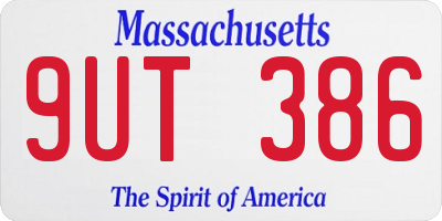 MA license plate 9UT386