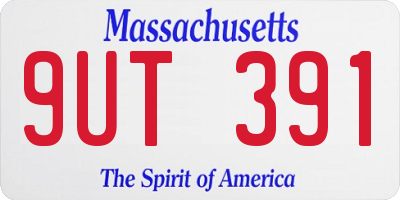 MA license plate 9UT391