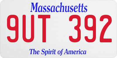 MA license plate 9UT392