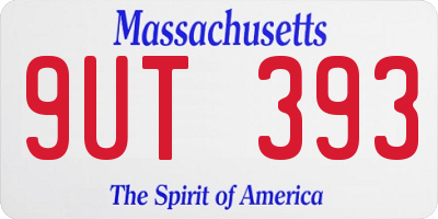 MA license plate 9UT393