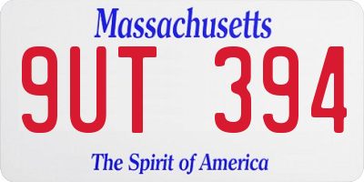 MA license plate 9UT394