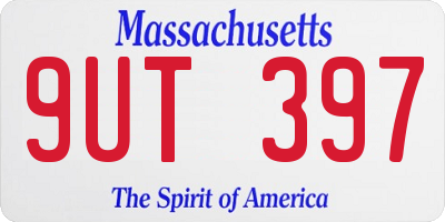 MA license plate 9UT397
