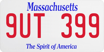 MA license plate 9UT399