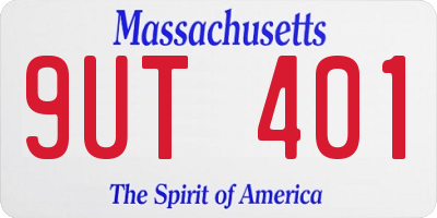 MA license plate 9UT401