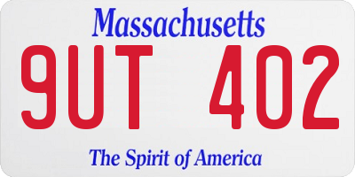 MA license plate 9UT402
