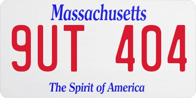 MA license plate 9UT404