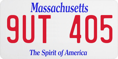 MA license plate 9UT405