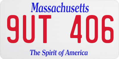 MA license plate 9UT406