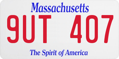 MA license plate 9UT407
