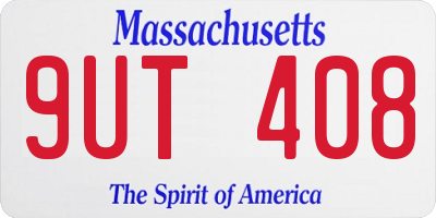 MA license plate 9UT408