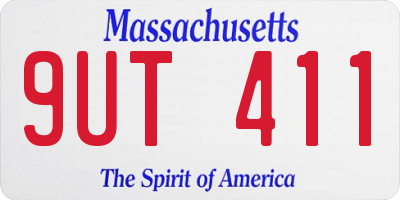 MA license plate 9UT411