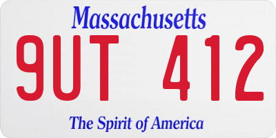 MA license plate 9UT412