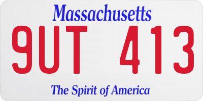 MA license plate 9UT413