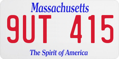 MA license plate 9UT415