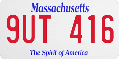 MA license plate 9UT416