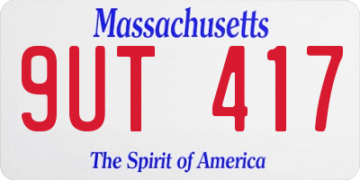 MA license plate 9UT417