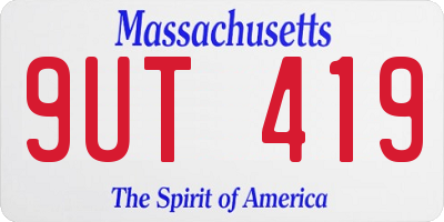 MA license plate 9UT419