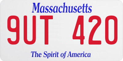 MA license plate 9UT420