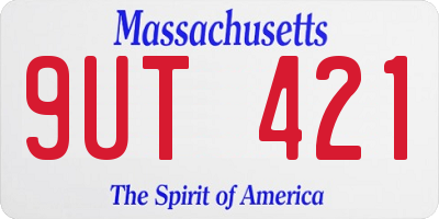 MA license plate 9UT421