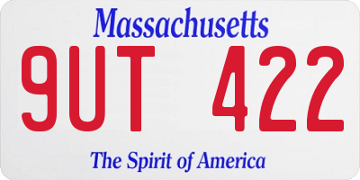 MA license plate 9UT422