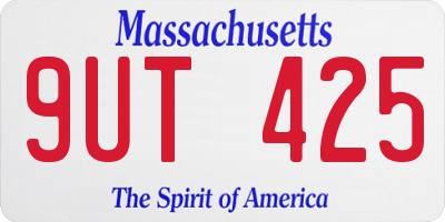 MA license plate 9UT425