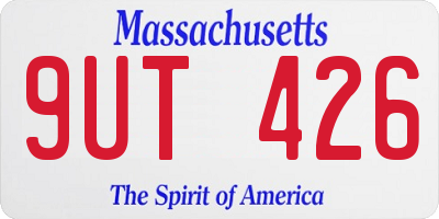 MA license plate 9UT426