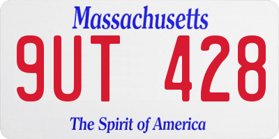MA license plate 9UT428