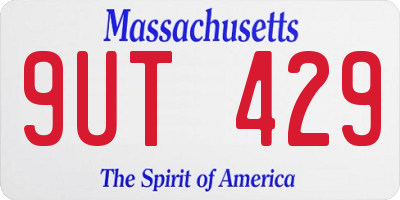 MA license plate 9UT429