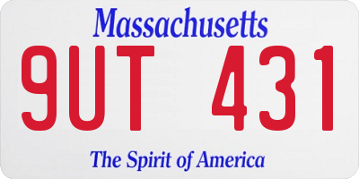 MA license plate 9UT431