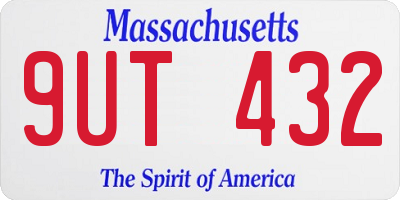 MA license plate 9UT432