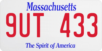 MA license plate 9UT433