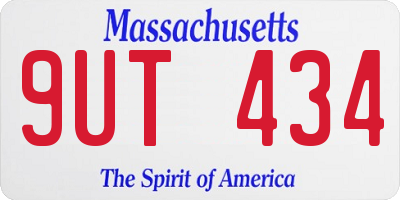 MA license plate 9UT434