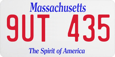 MA license plate 9UT435