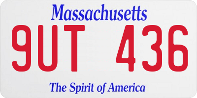 MA license plate 9UT436