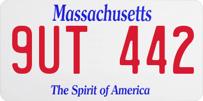 MA license plate 9UT442