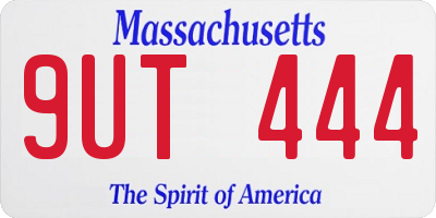 MA license plate 9UT444