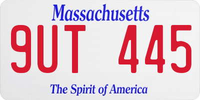 MA license plate 9UT445
