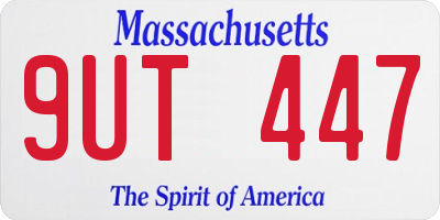 MA license plate 9UT447