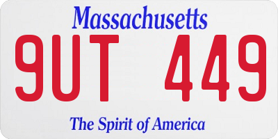 MA license plate 9UT449
