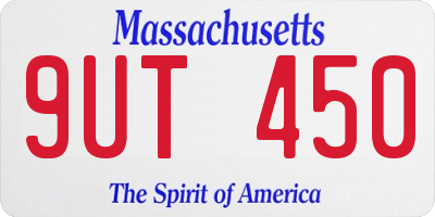 MA license plate 9UT450