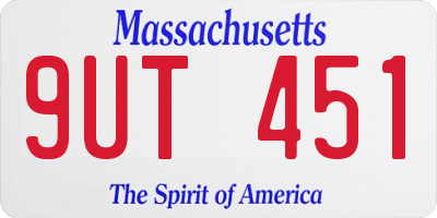 MA license plate 9UT451