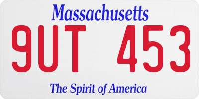 MA license plate 9UT453
