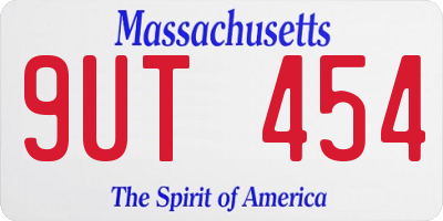MA license plate 9UT454