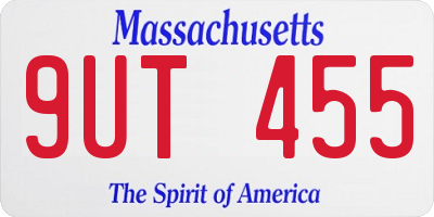 MA license plate 9UT455