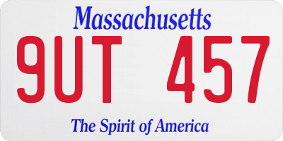 MA license plate 9UT457