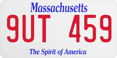 MA license plate 9UT459