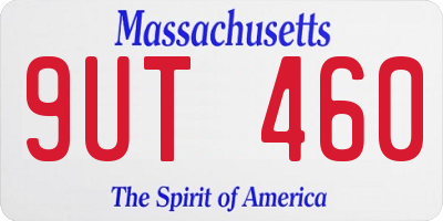 MA license plate 9UT460